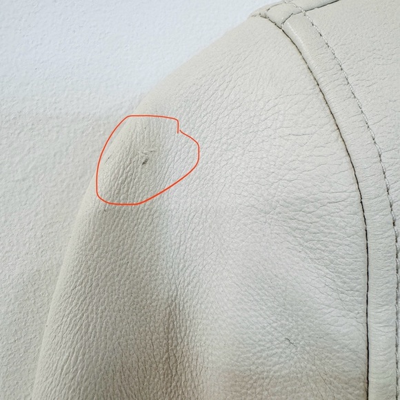 Coach leather biker jacket in cream/ off-white NWOT - Picture 9 of 13